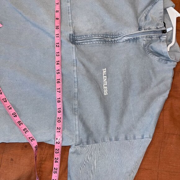 Talentless Twill Quarter-Zip Pullover Sweatshirt M Smocked blue - Picture 5 of 9